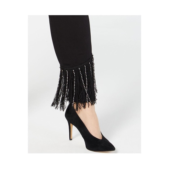 Inc Skinny Leg Rhinestone Fringe Jeans 
